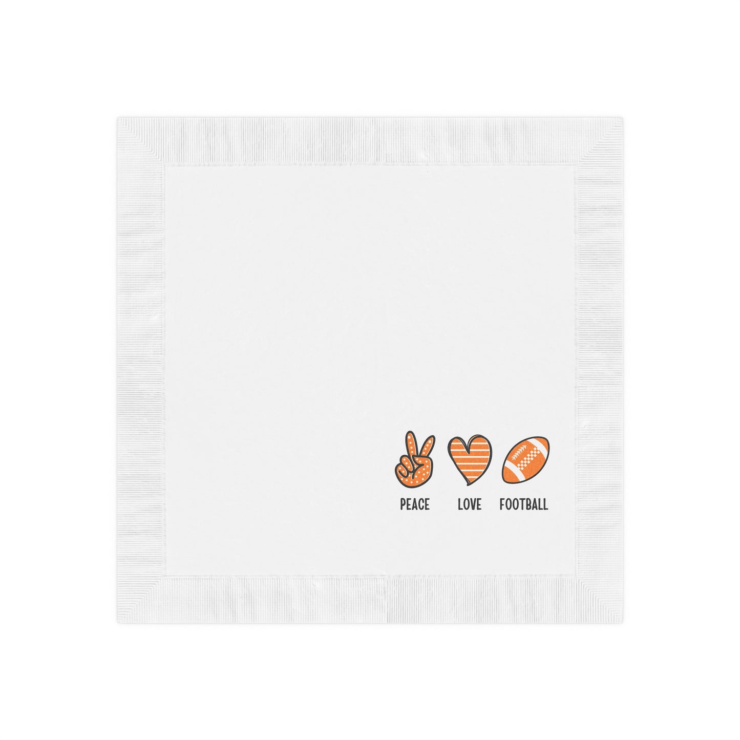 Peace, Love, Football Napkins - Tennessee Orange Design