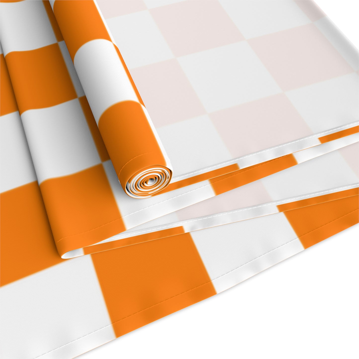 Chic Orange Checkered Table Runner - Perfect for Tailgating and Celebrations