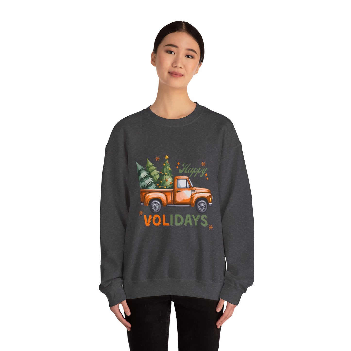 "Happy Volidays" Christmas Tree Pickup Crewneck