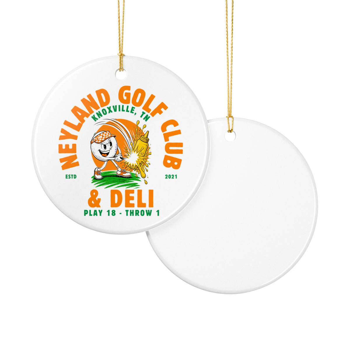 Neyland Golf Club & Deli Ceramic Ornament — Knoxville Lane Hater Holiday Decoration