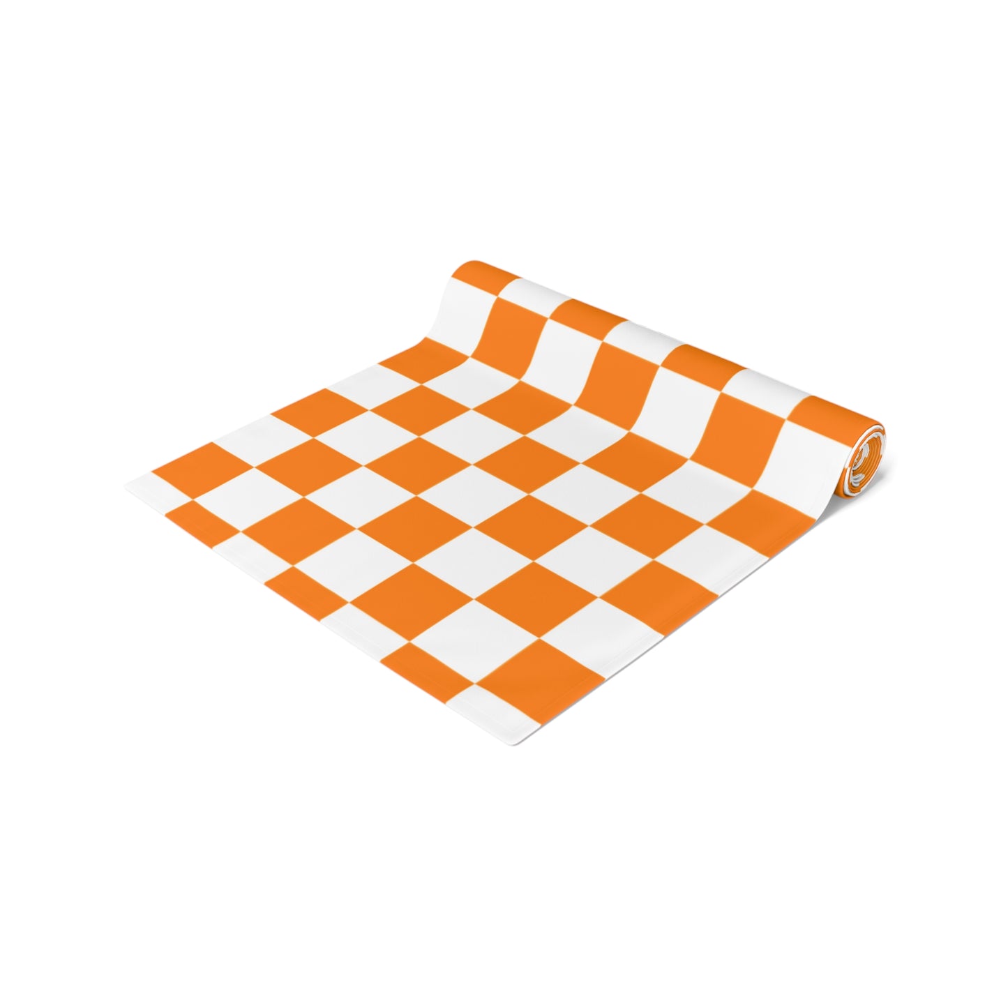 Chic Orange Checkered Table Runner - Perfect for Tailgating and Celebrations
