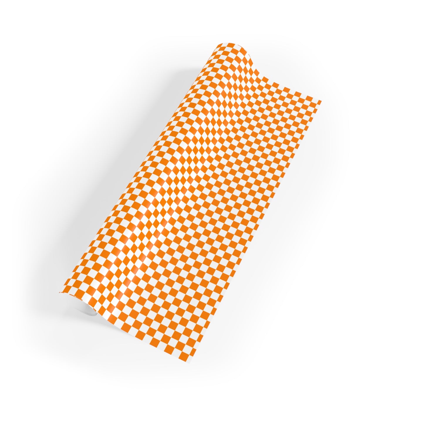 Orange and White Checkerboard Gift Wrapping Paper
