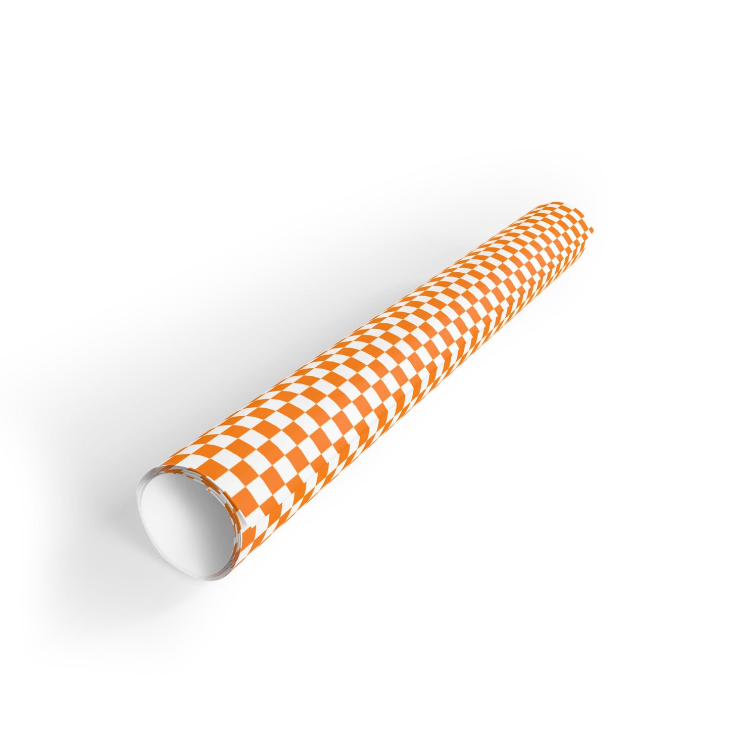 Orange and White Checkerboard Gift Wrapping Paper