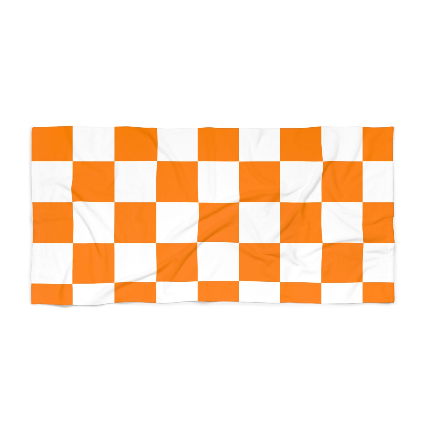Vibrant Orange Checkered Beach Towel - Perfect for Summer Fun
