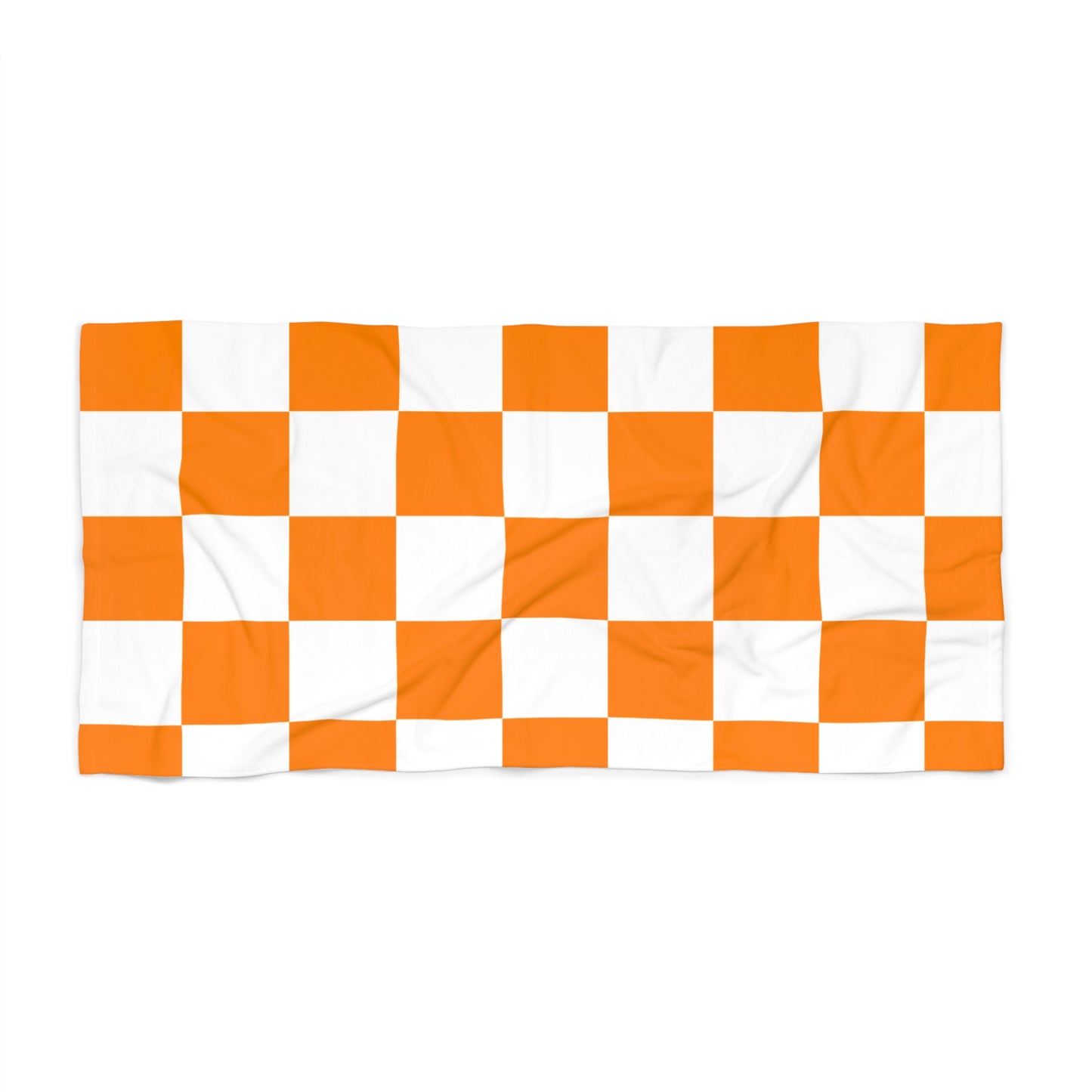 Vibrant Orange Checkered Beach Towel - Perfect for Summer Fun