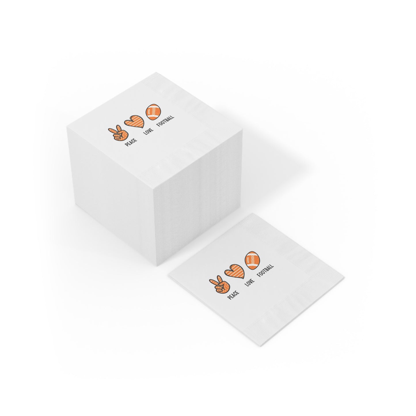 Peace, Love, Football Napkins - Tennessee Orange Design