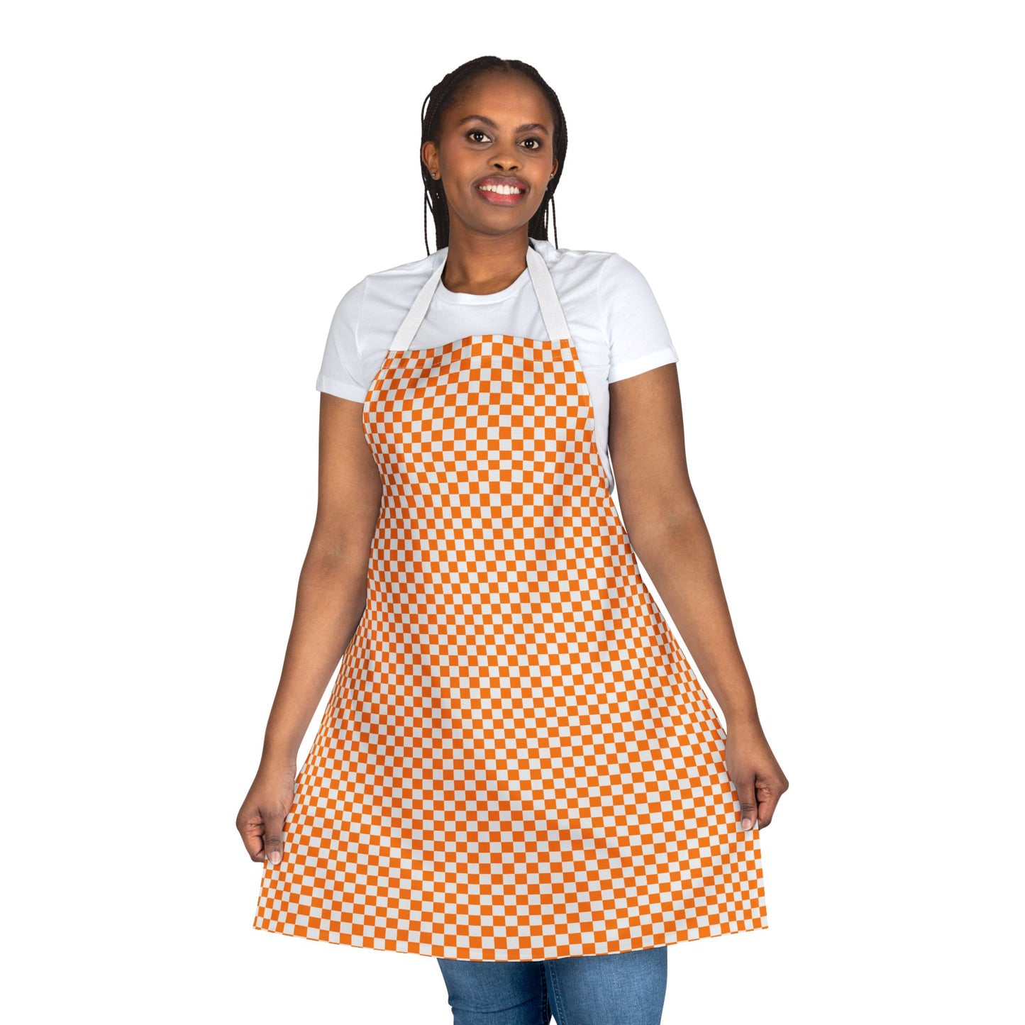 Orange and White Checkerboard Apron — Perfect for VOLS tailgating