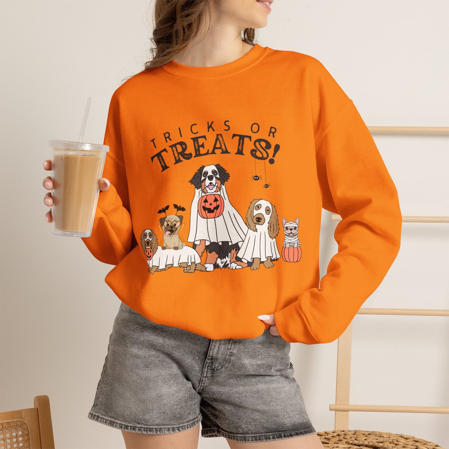 Halloween Dogs Sweatshirt — "Tricks or Treats!" Crewneck