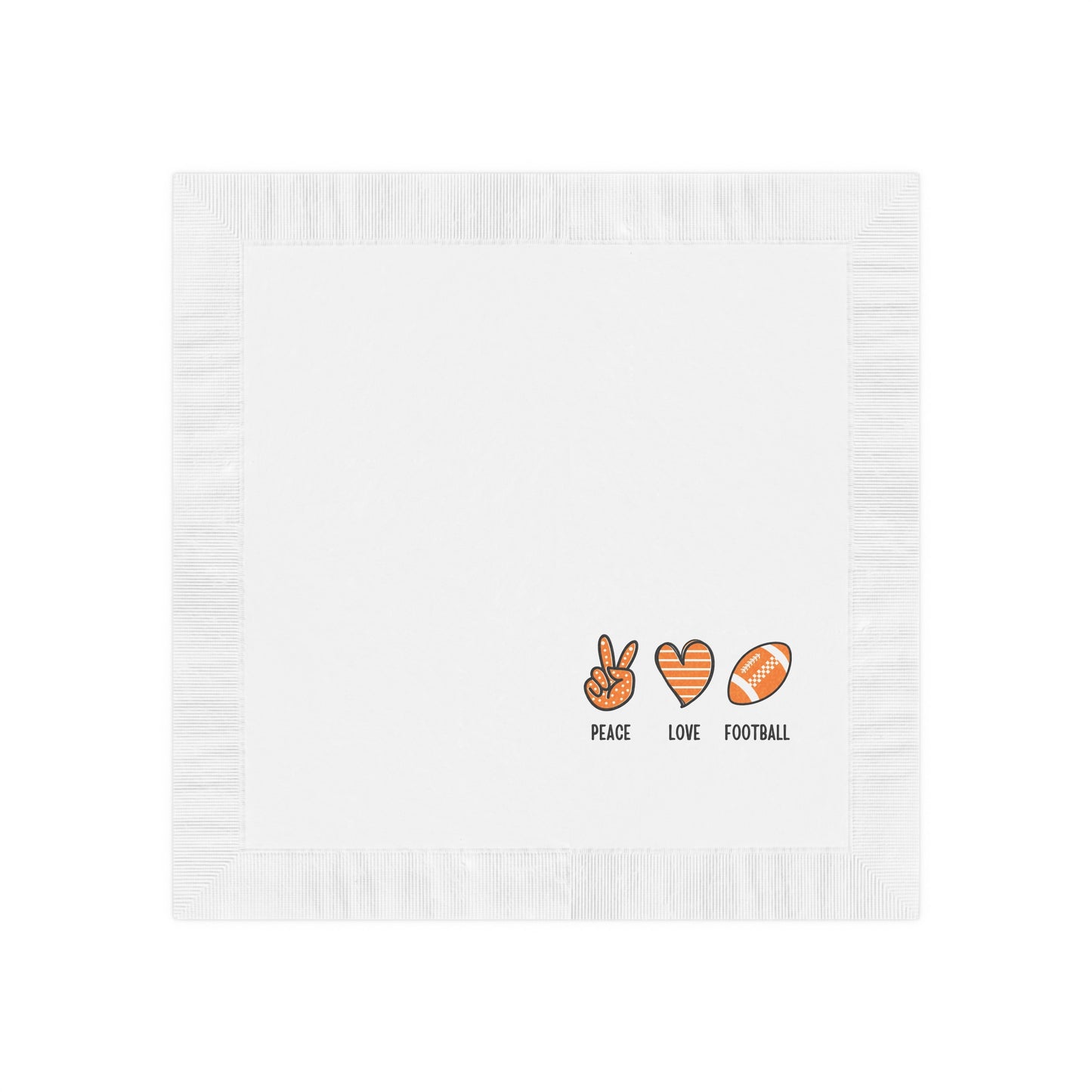 Peace, Love, Football Napkins - Tennessee Orange Design