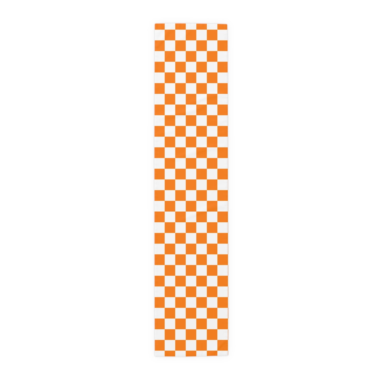 Chic Orange Checkered Table Runner - Perfect for Tailgating and Celebrations