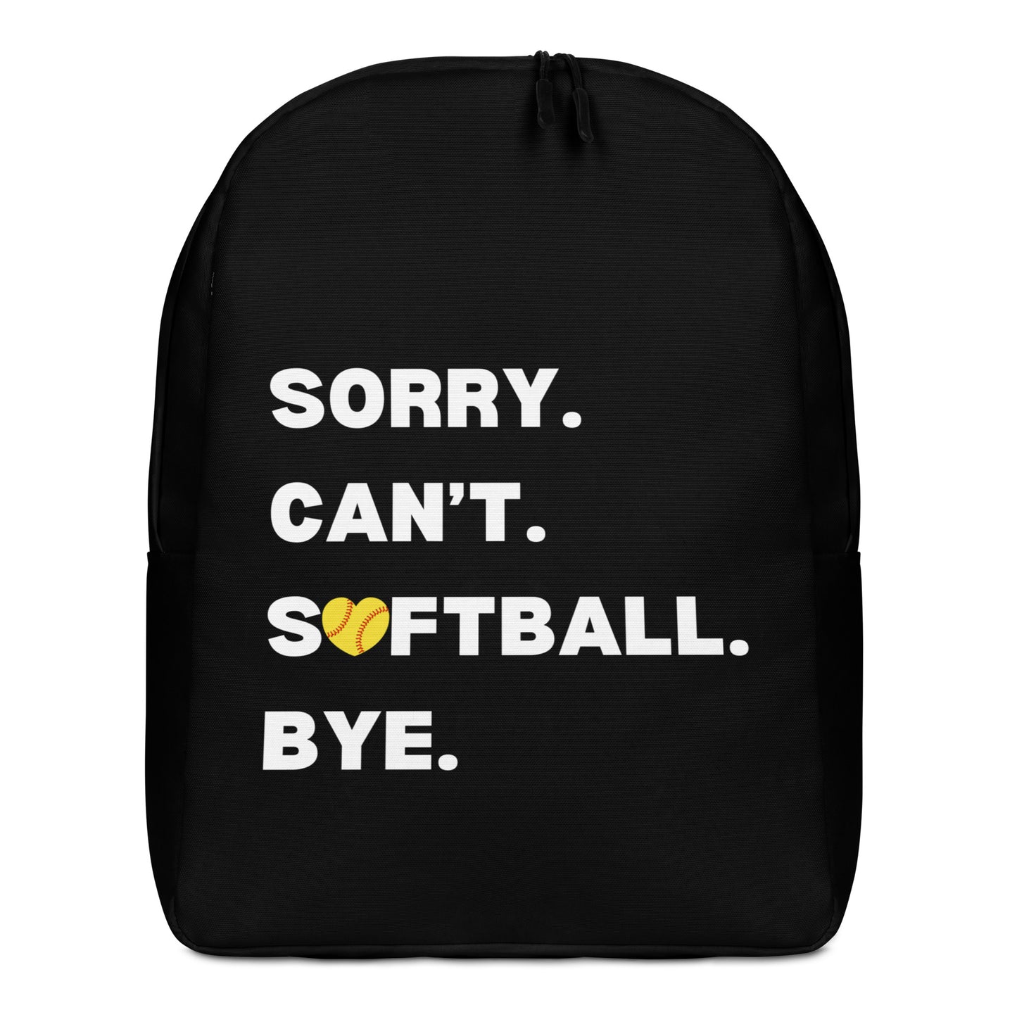 Sorry. Can't. Softball. Bye. Minimalist Backpack