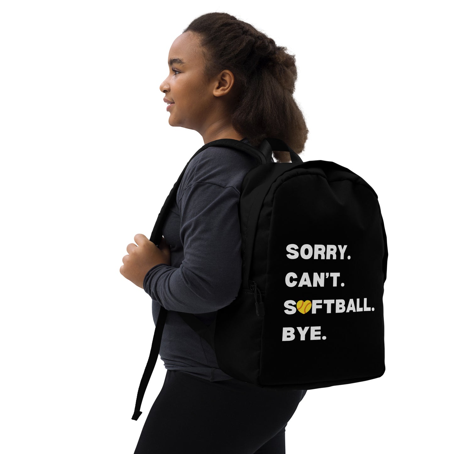 Sorry. Can't. Softball. Bye. Minimalist Backpack