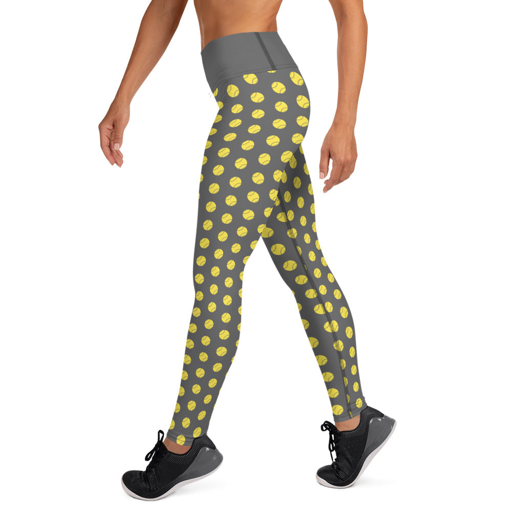 Softball Pint Adult Yoga Leggings - GRAY