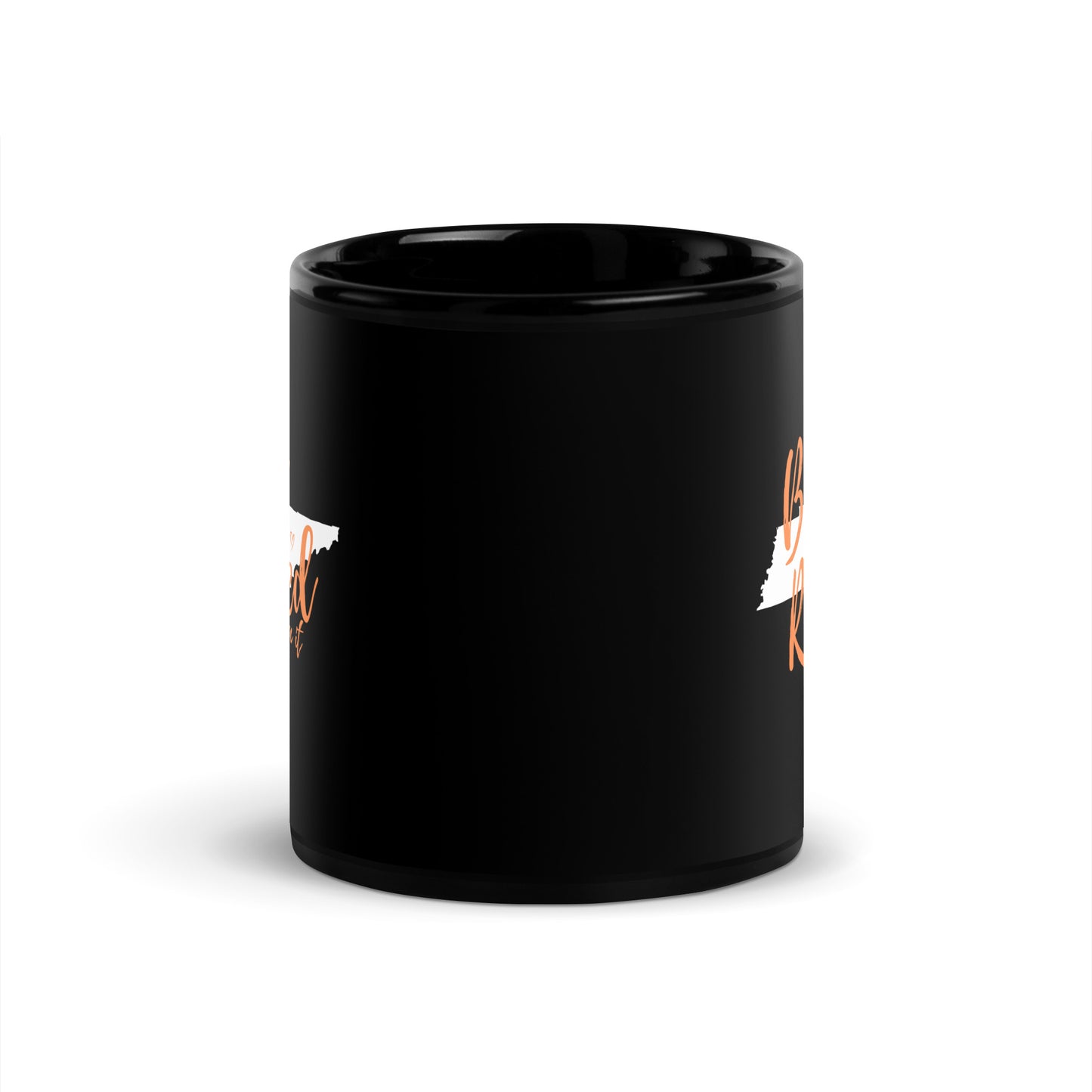 Born and Raised TN Black Glossy Mug