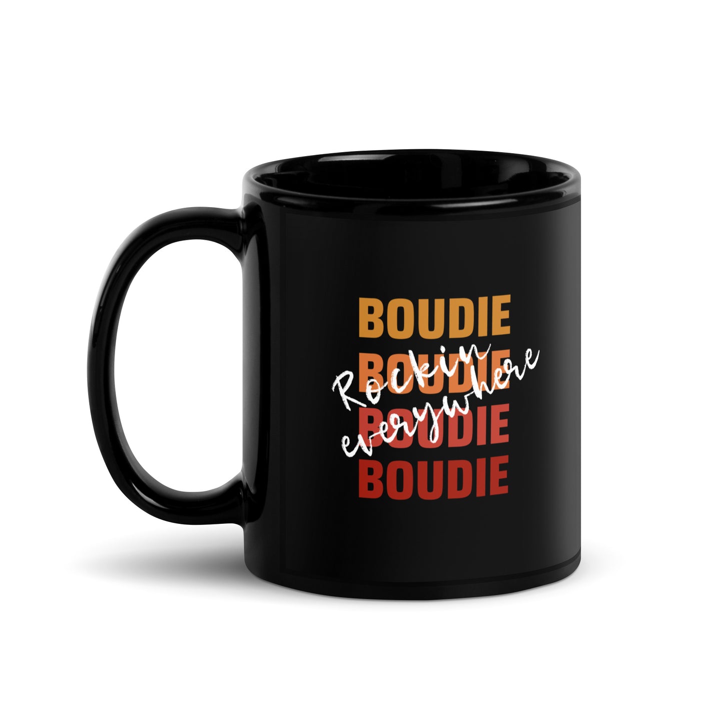 Boudie Rockin' Everywhere Black Glossy Mug