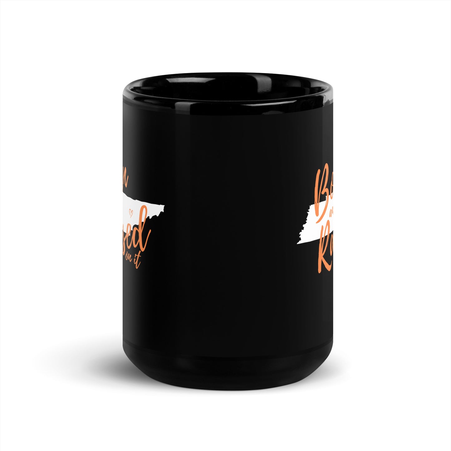 Born and Raised TN Black Glossy Mug