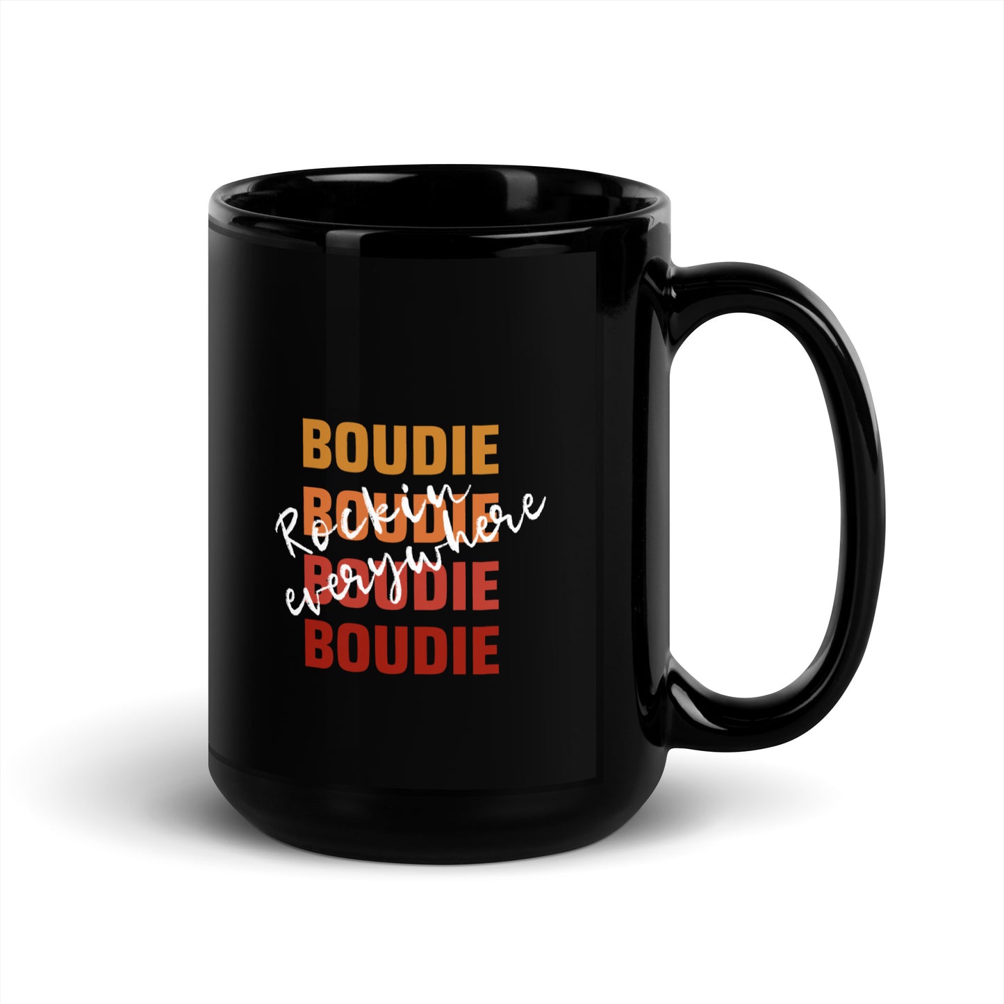Boudie Rockin' Everywhere Black Glossy Mug