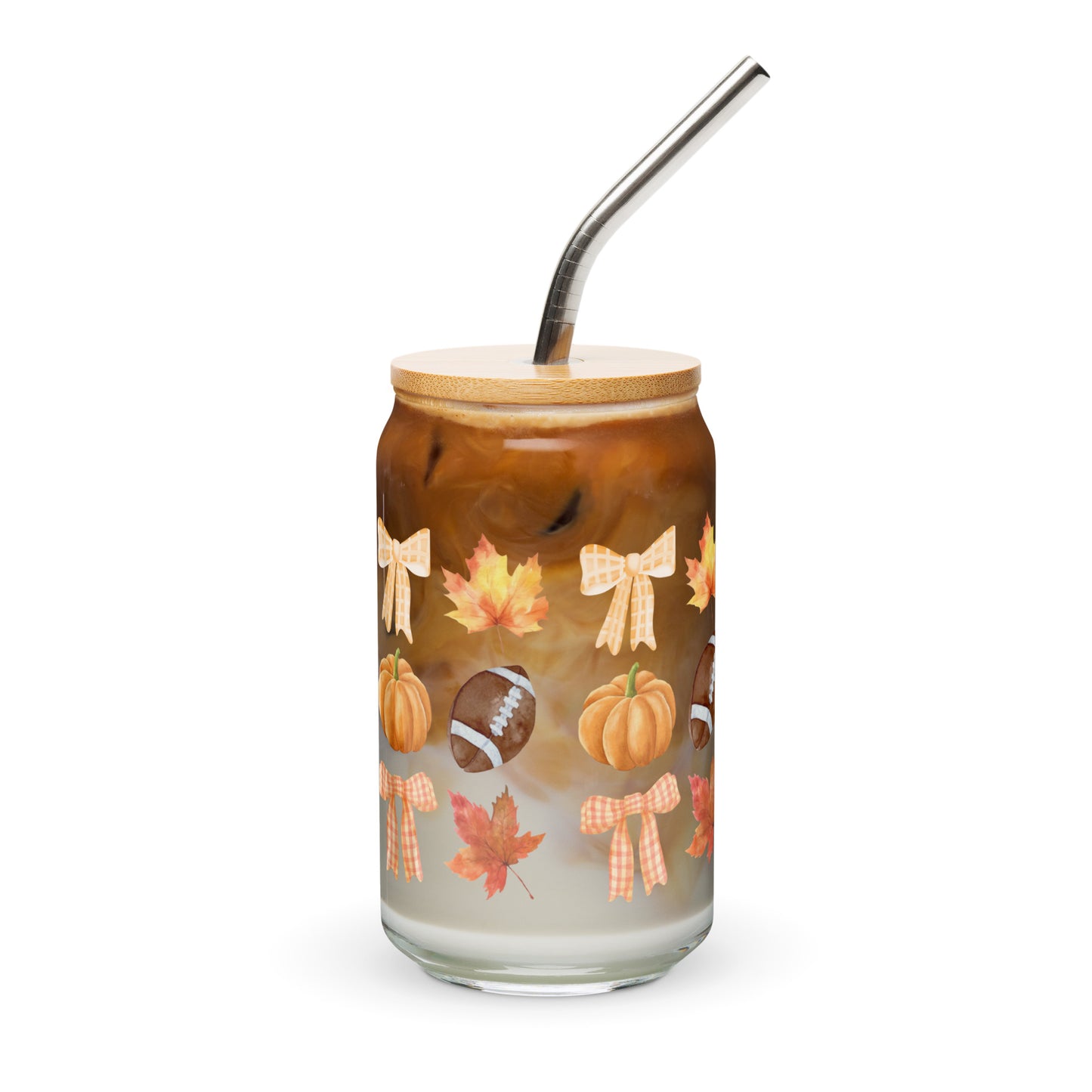 Fall Faves - Football Can-shaped glass