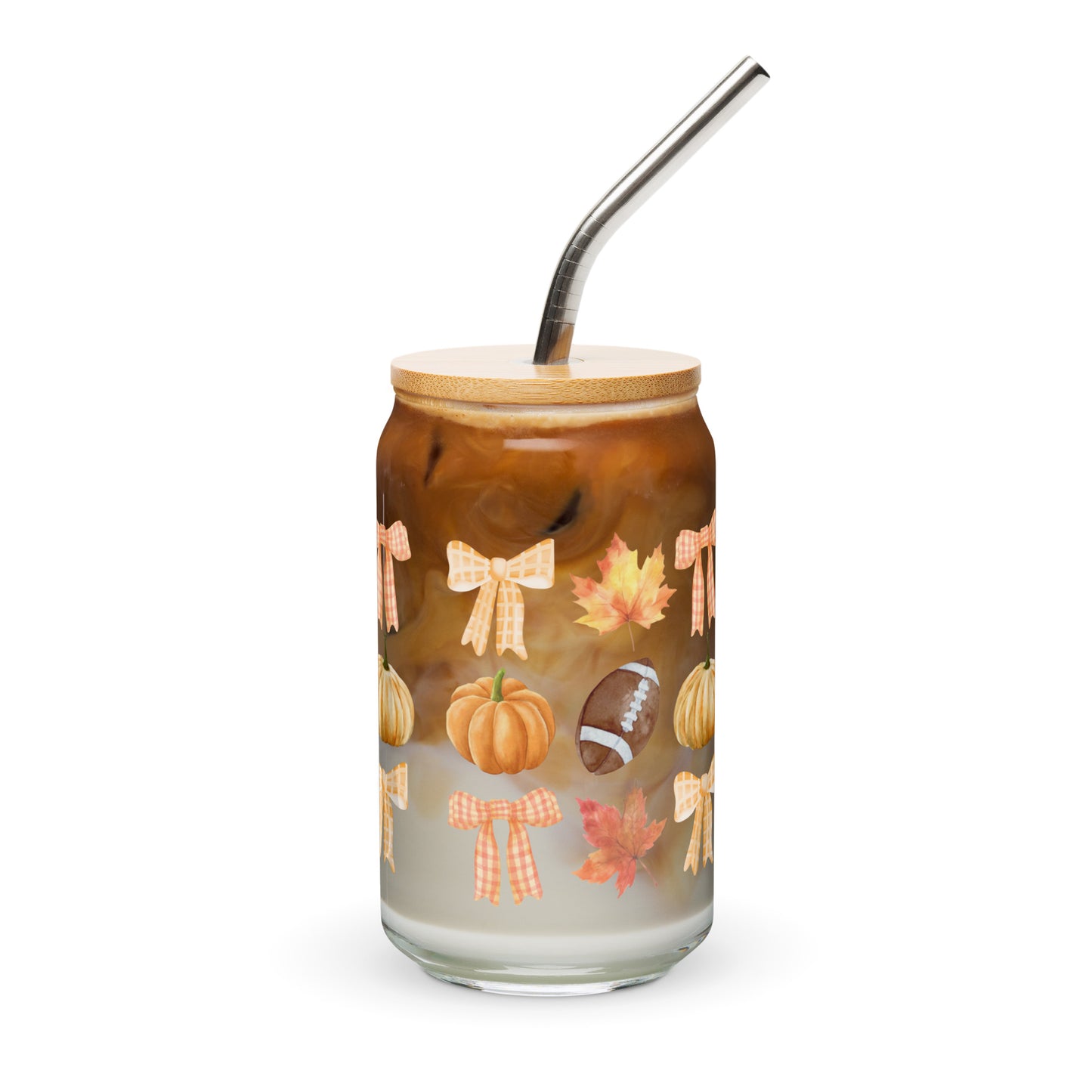 Fall Faves - Football Can-shaped glass