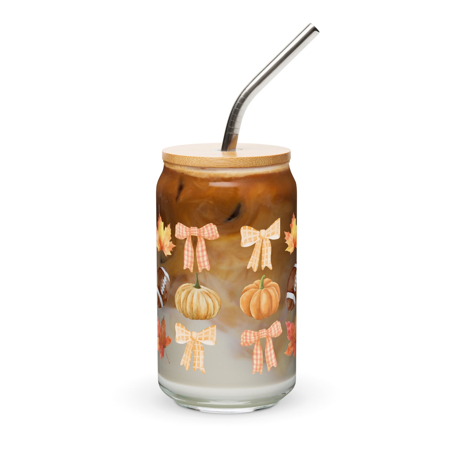 Fall Faves - Football Can-shaped glass