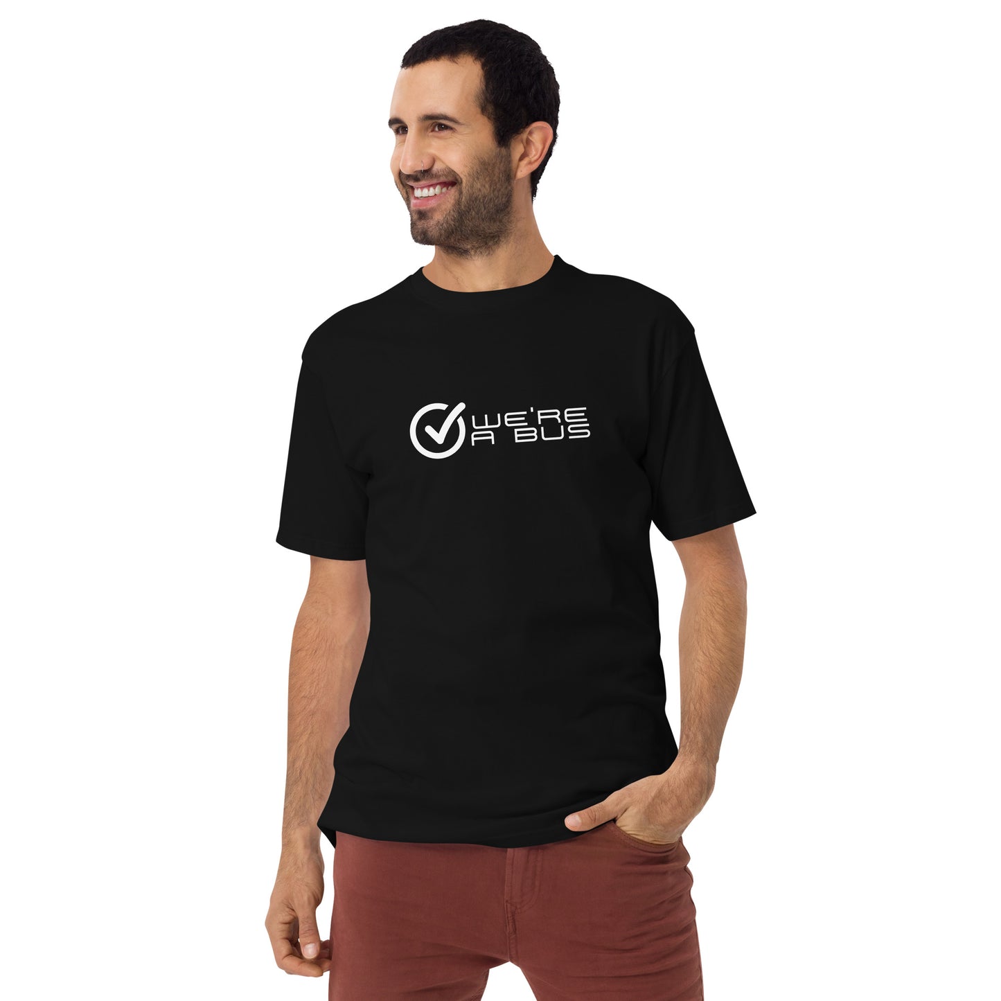 We're A Bus Men’s premium heavyweight tee