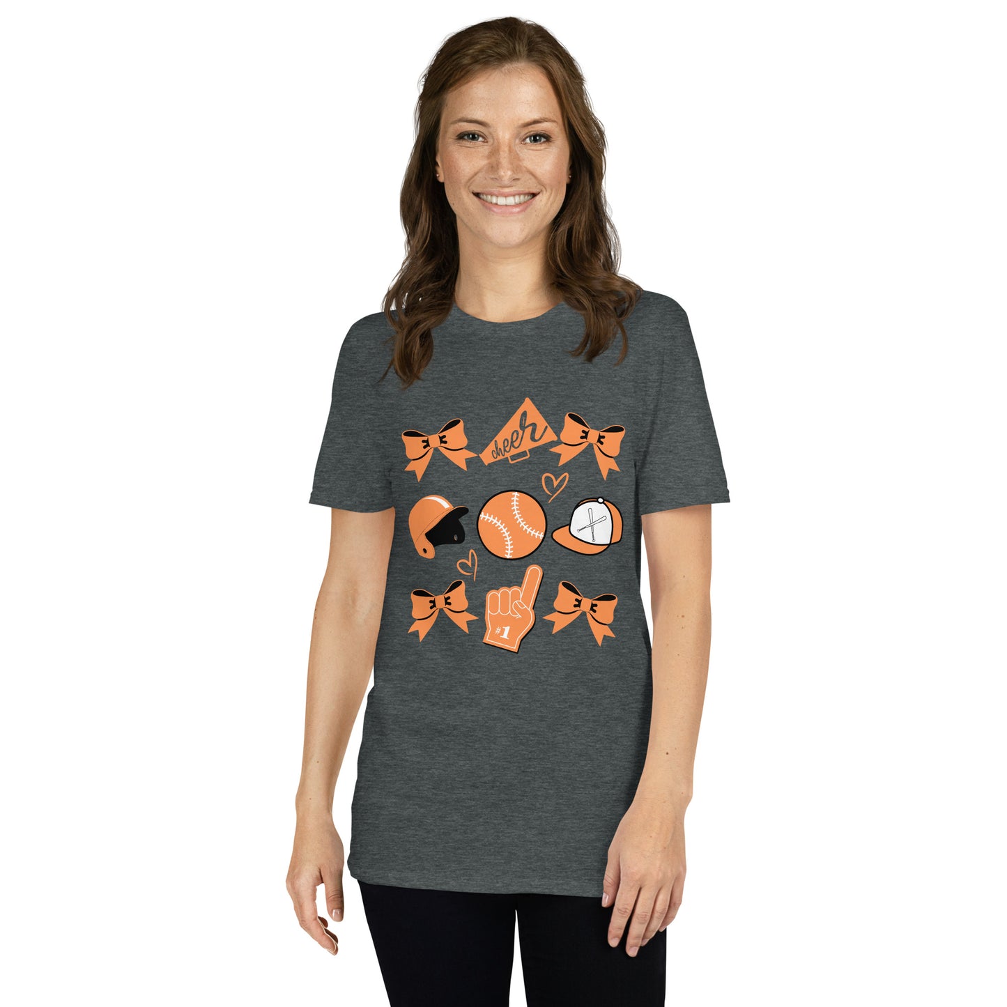 Orange Baseball Cheer Short-Sleeve Unisex T-Shirt