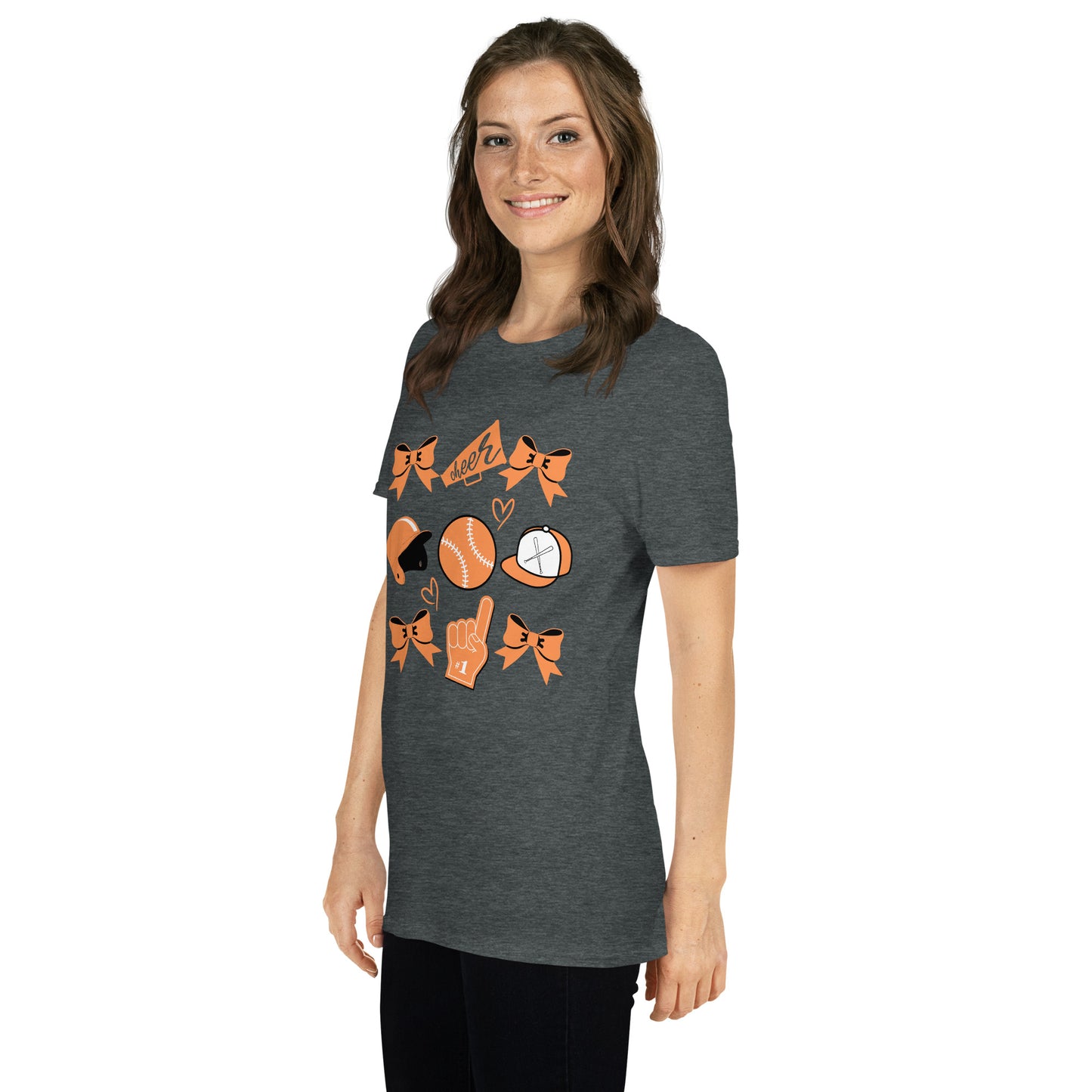 Orange Baseball Cheer Short-Sleeve Unisex T-Shirt