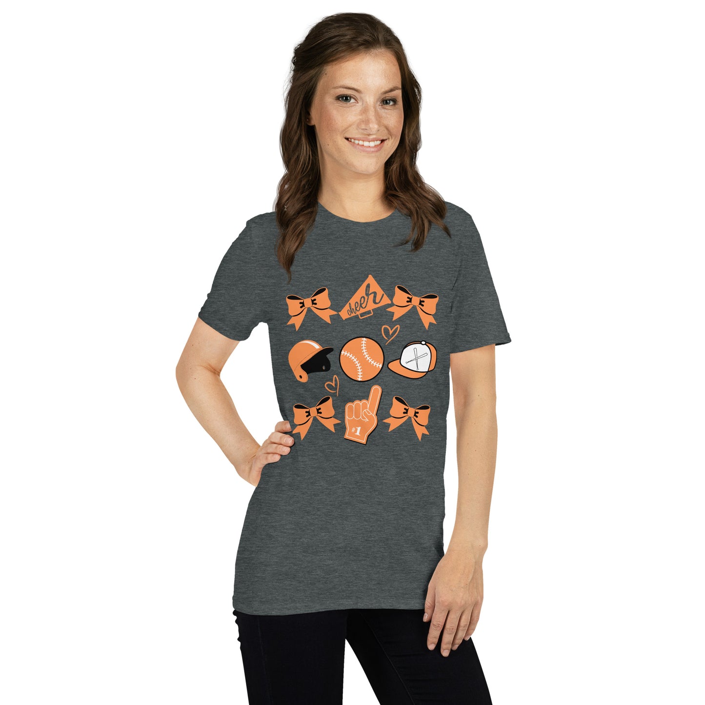 Orange Baseball Cheer Short-Sleeve Unisex T-Shirt