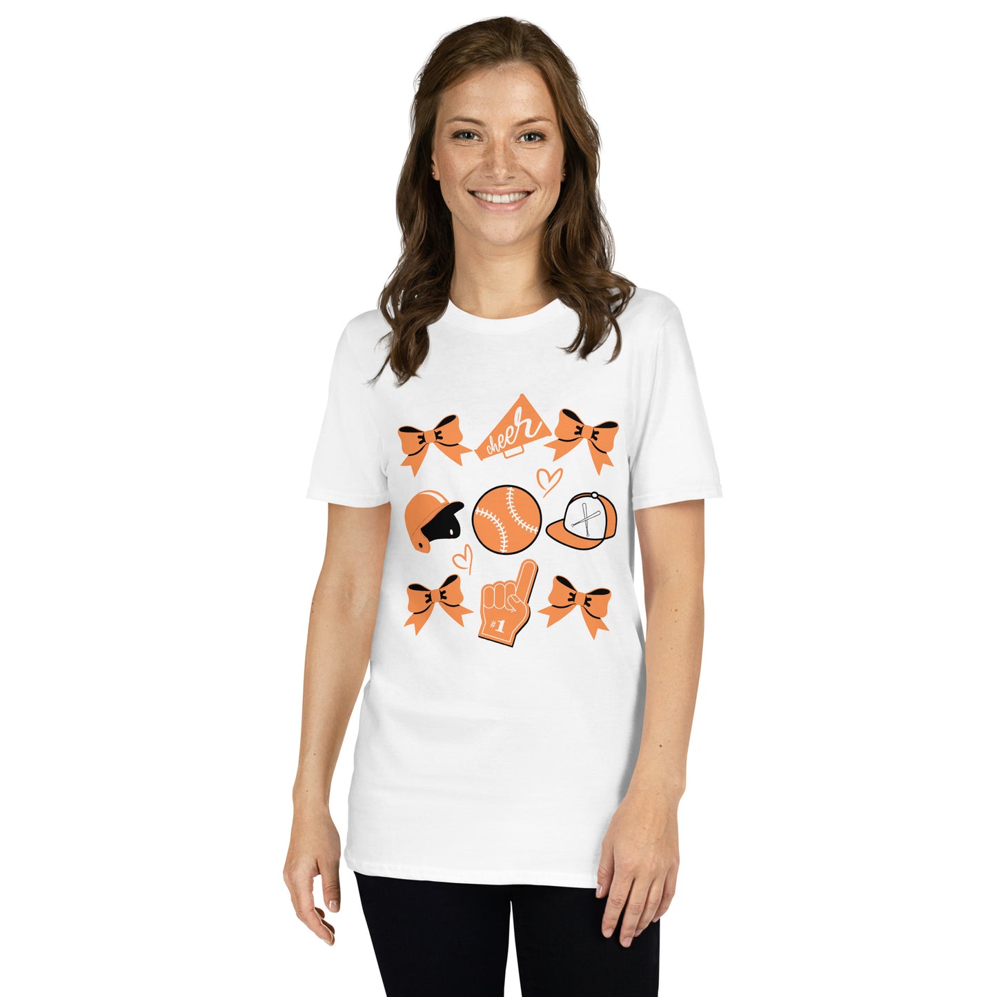 Orange Baseball Cheer Short-Sleeve Unisex T-Shirt