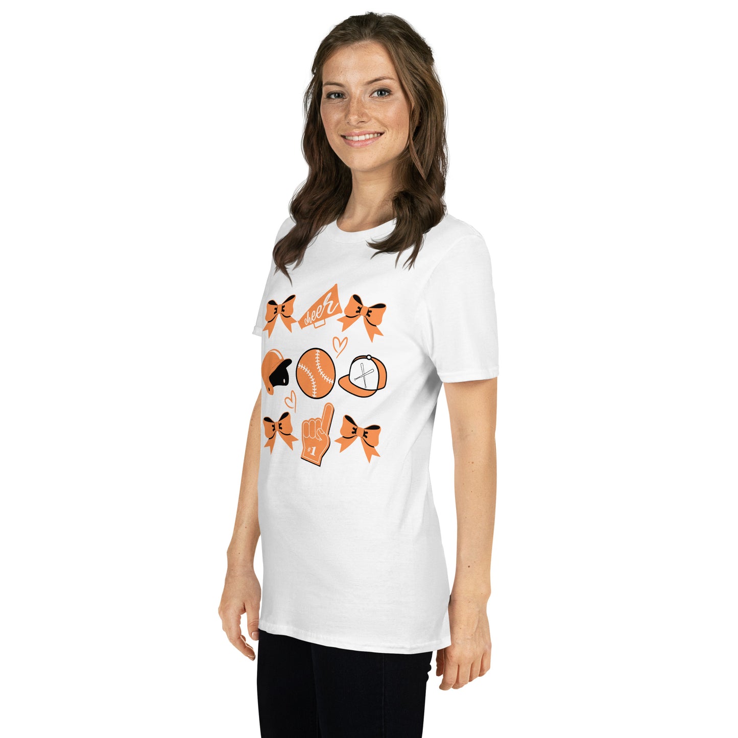 Orange Baseball Cheer Short-Sleeve Unisex T-Shirt