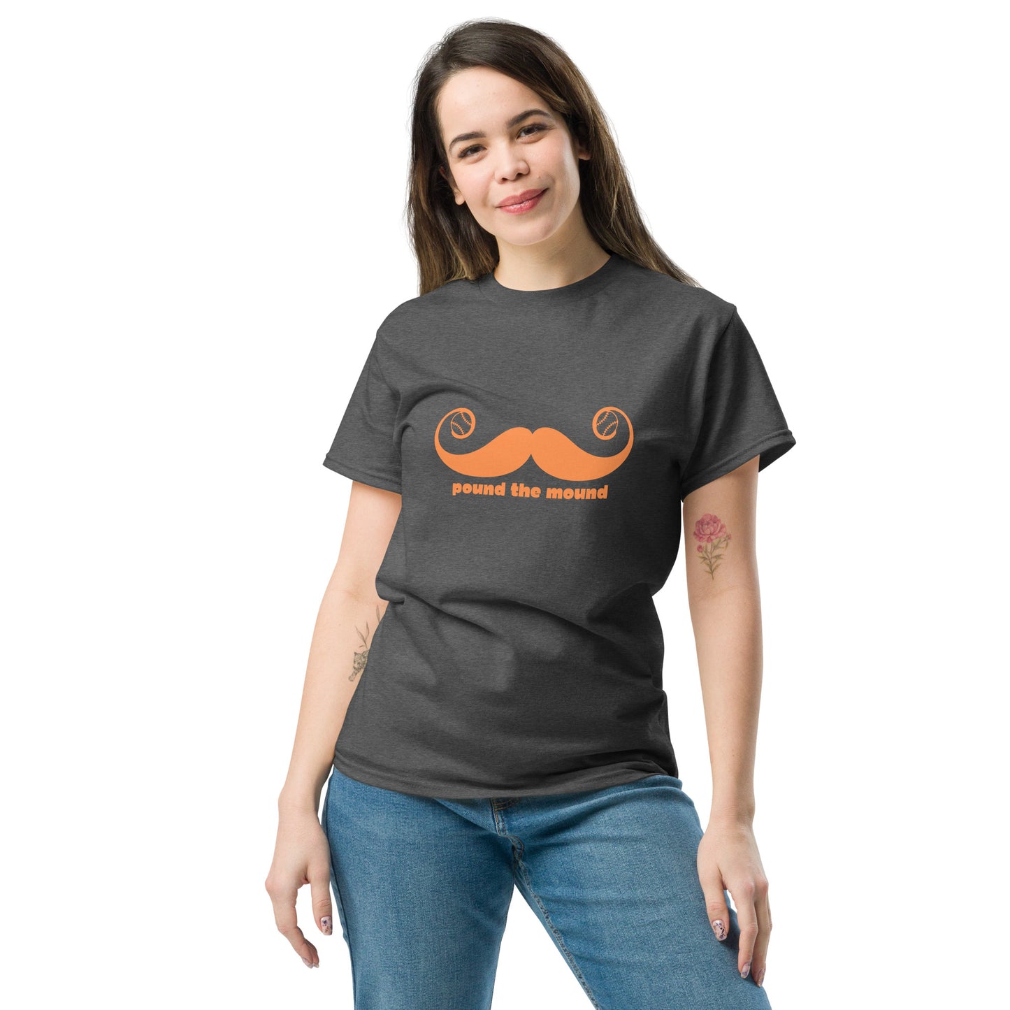 Pound the Mound Orange Baseball Unisex classic tee