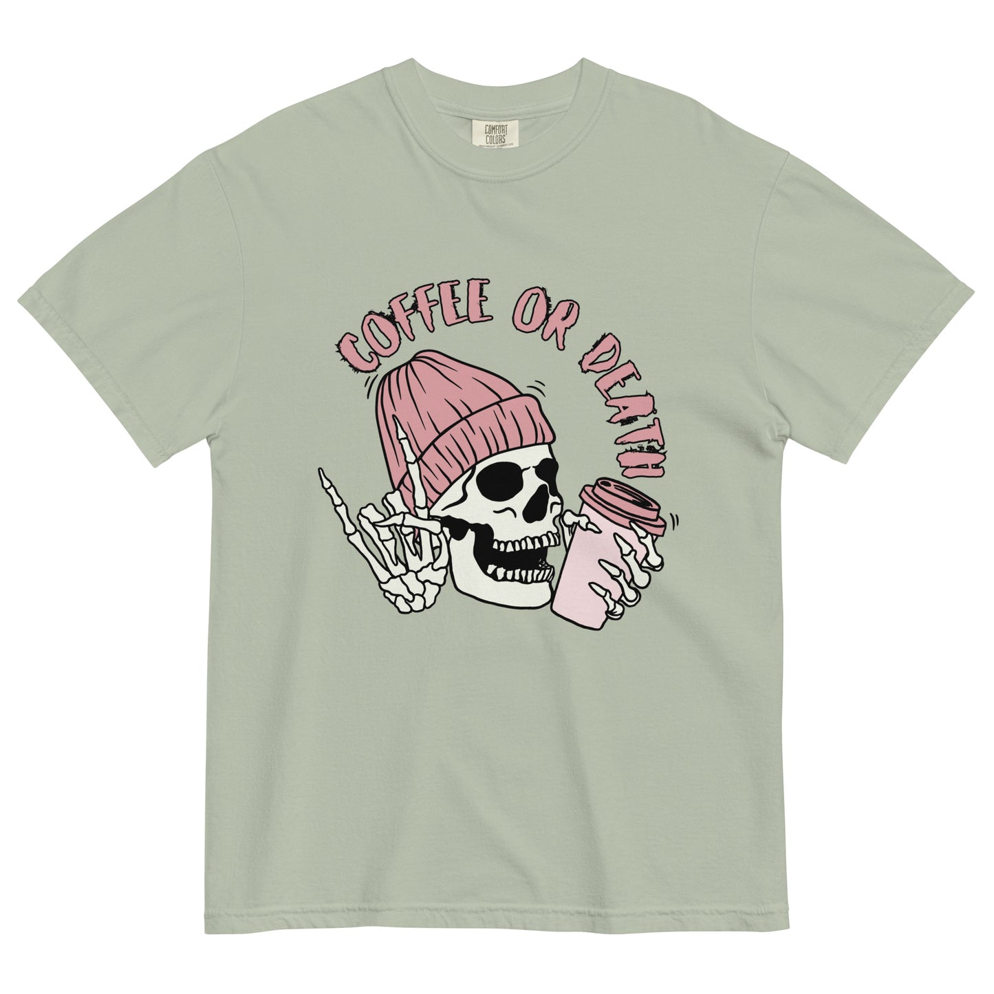 Coffee or Death Unisex garment-dyed heavyweight t-shirt