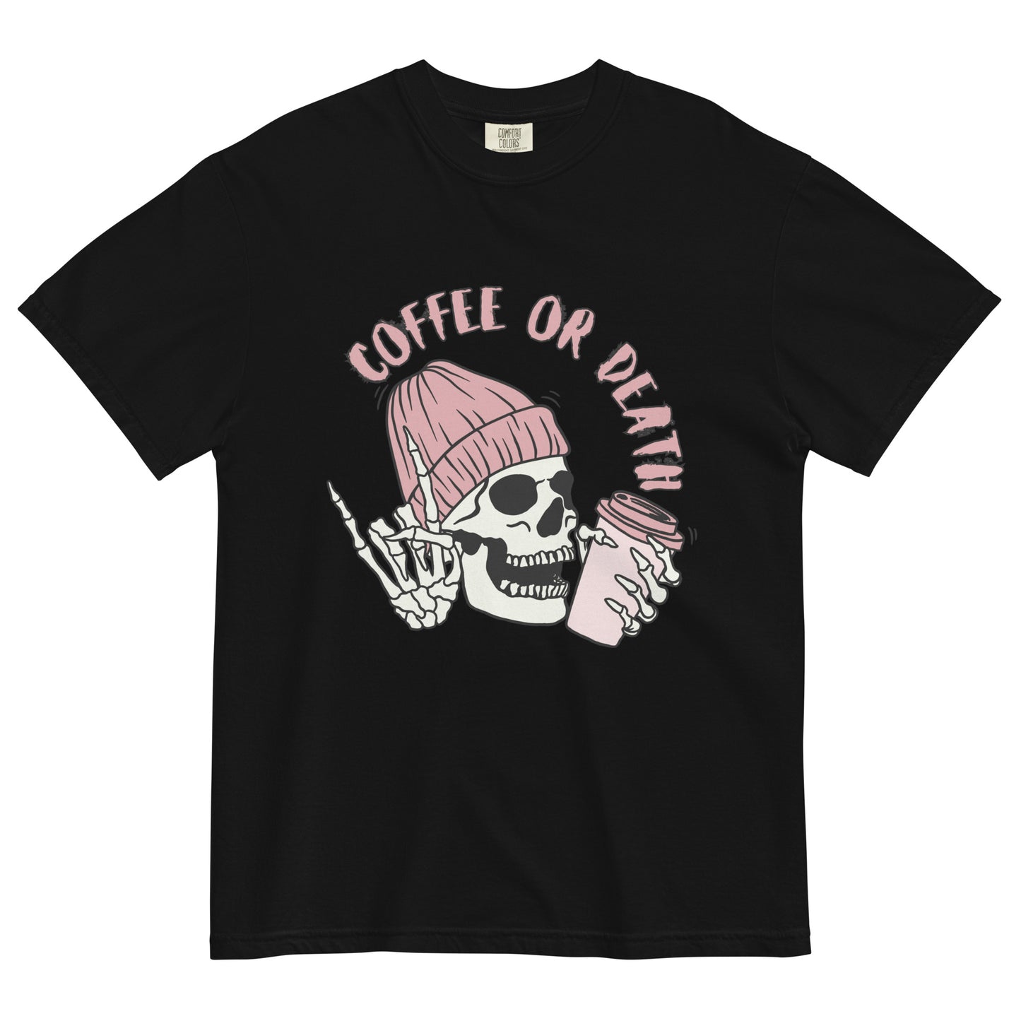 Coffee or Death Unisex garment-dyed heavyweight t-shirt