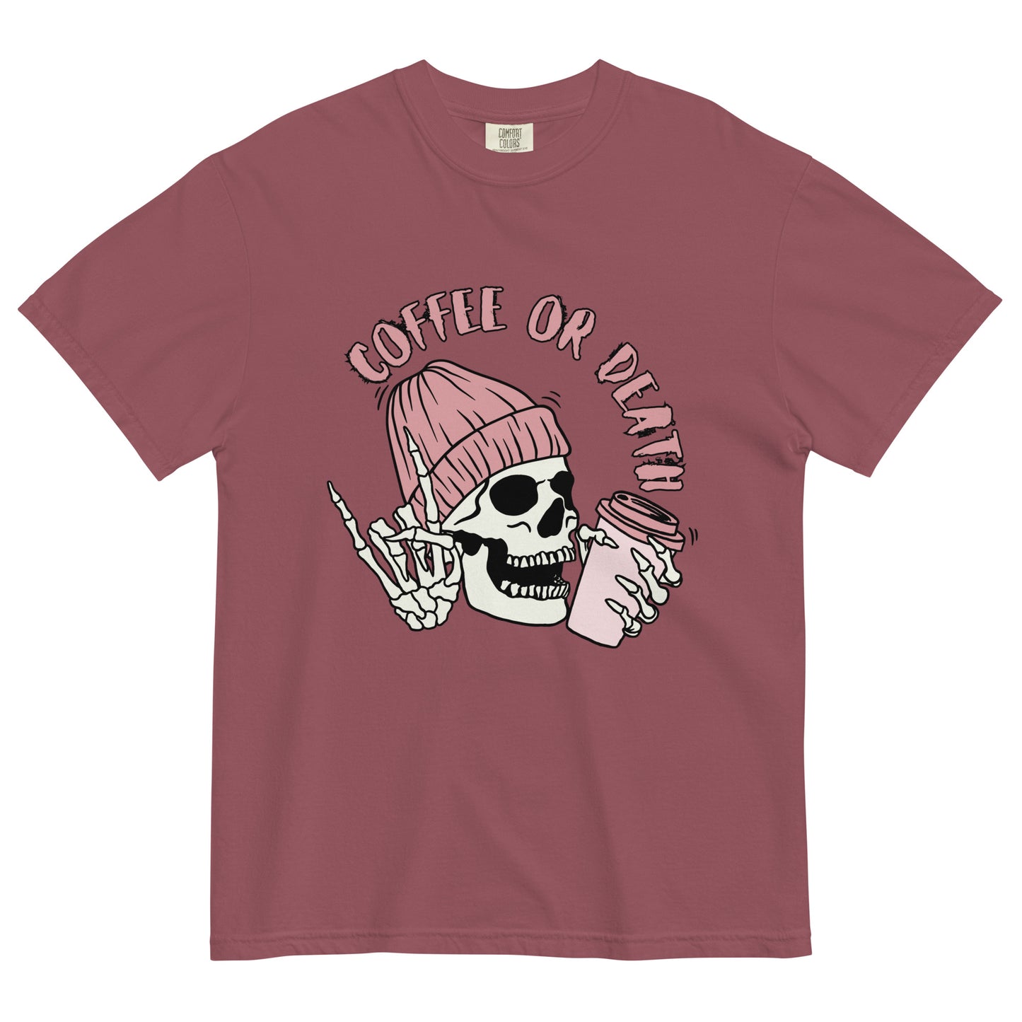Coffee or Death Unisex garment-dyed heavyweight t-shirt