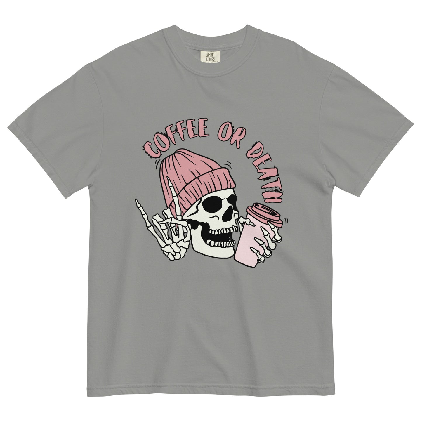 Coffee or Death Unisex garment-dyed heavyweight t-shirt