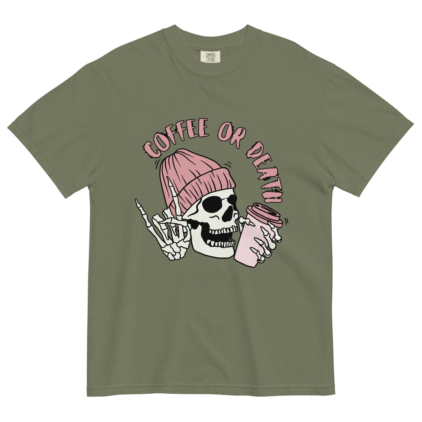 Coffee or Death Unisex garment-dyed heavyweight t-shirt