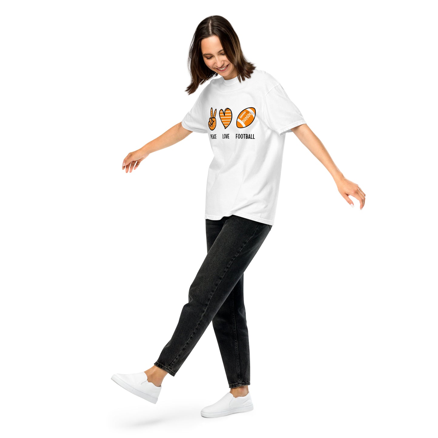 Peace Love Football Unisex garment-dyed heavyweight t-shirt