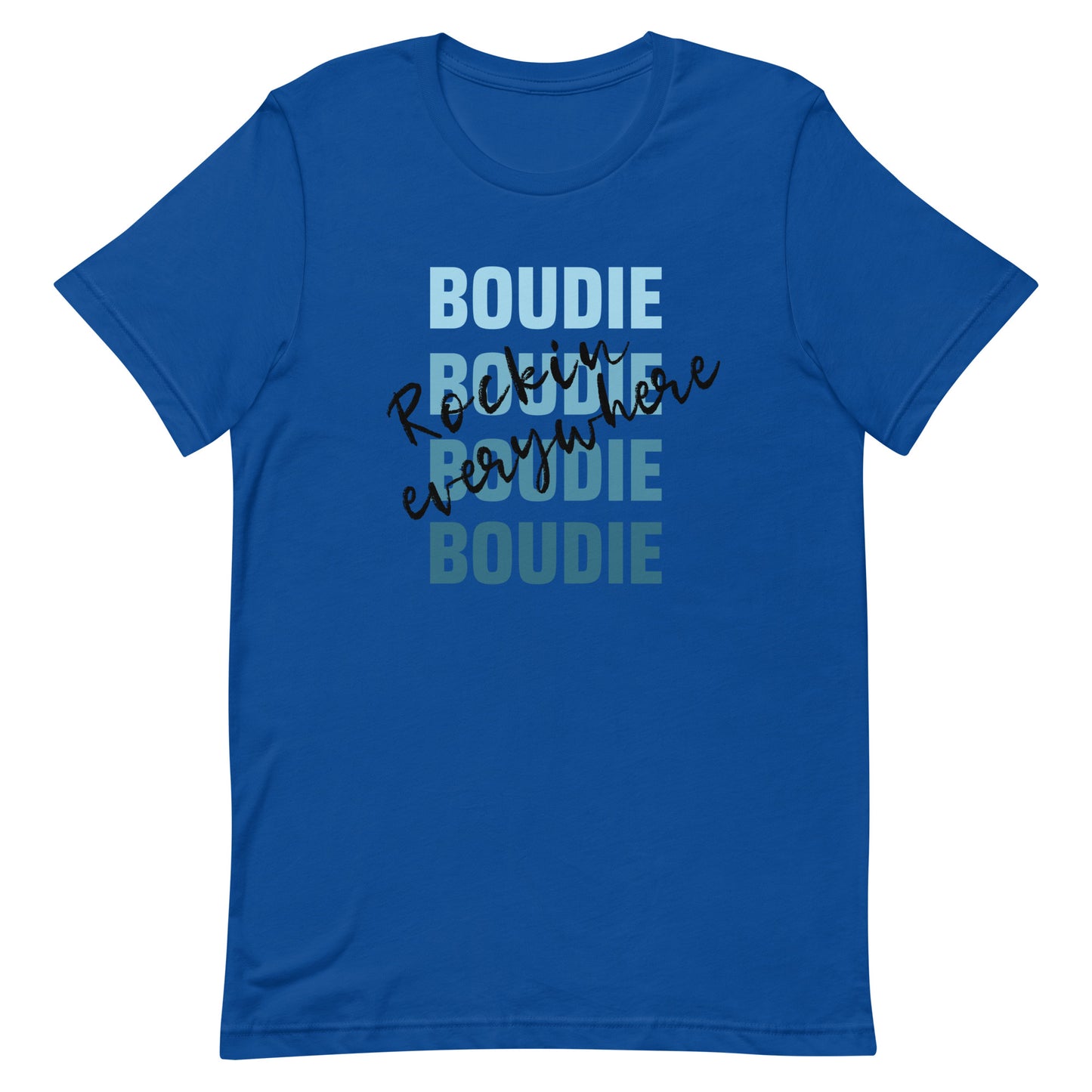 Boudie Rockin' Everywhere Blues Unisex t-shirt