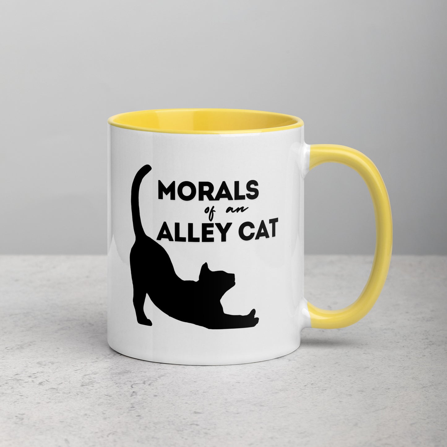 Morals of an Alley Cat Mug with Color Inside