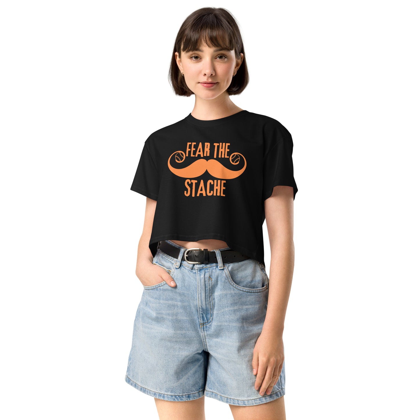 Fear the 'Stache Women’s crop top