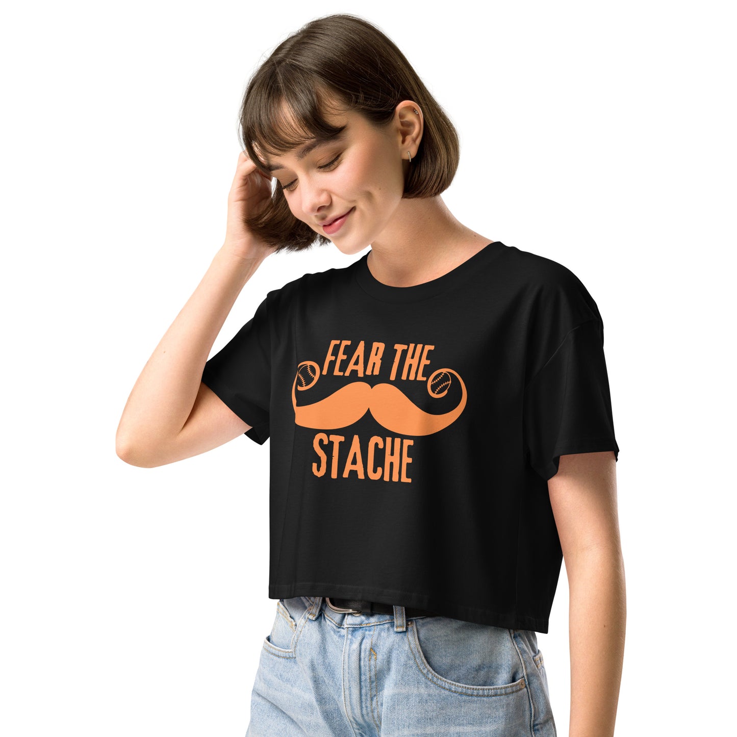 Fear the 'Stache Women’s crop top
