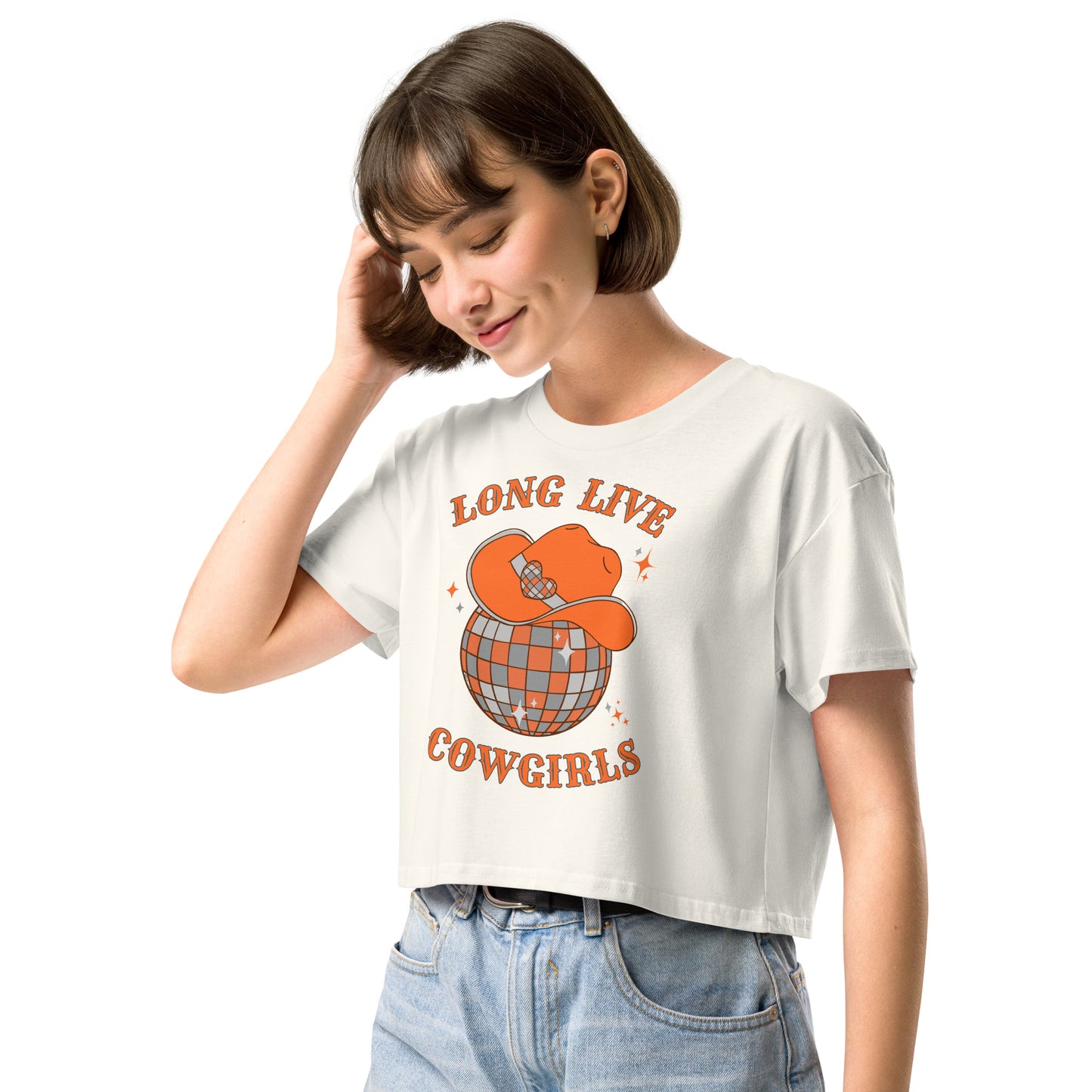 Long Live BIG ORANGE Cowgirls Women’s crop top