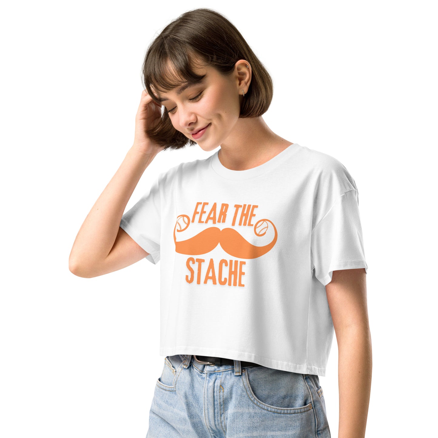 Fear the 'Stache Women’s crop top