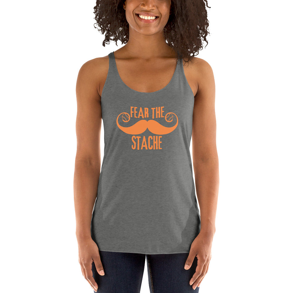 Fear the Stache Women's Racerback Tank