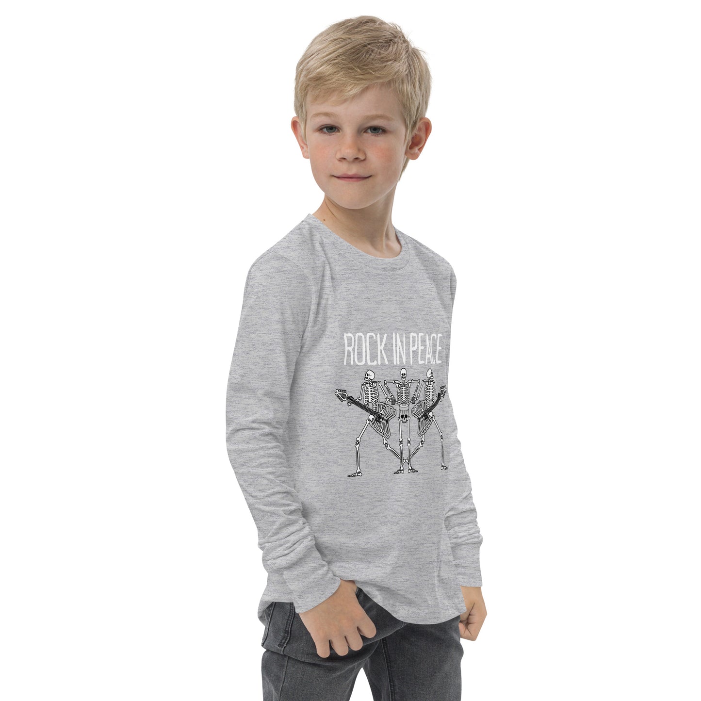 Rock in Peace Skeleton Band Youth long sleeve tee