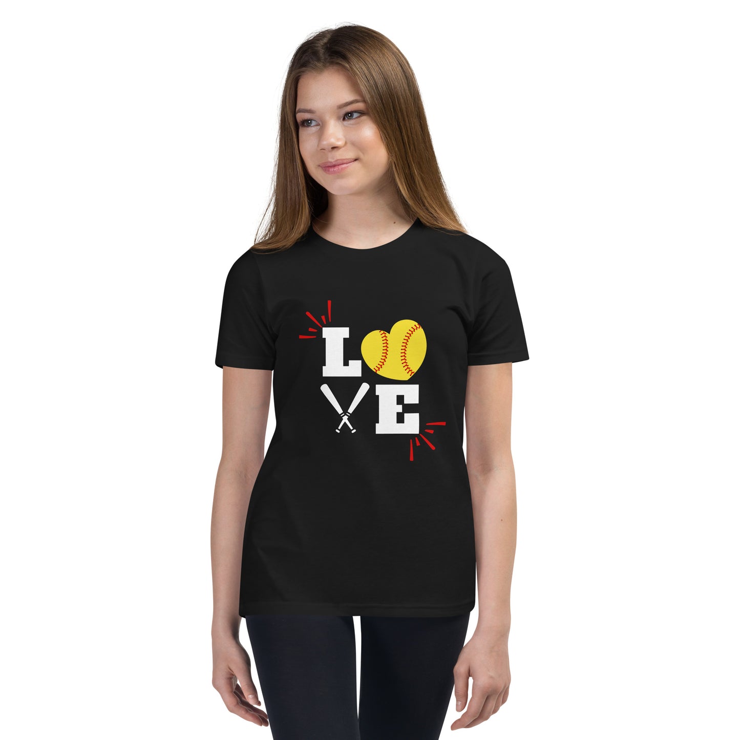 Softball LOVE Youth Short Sleeve T-Shirt