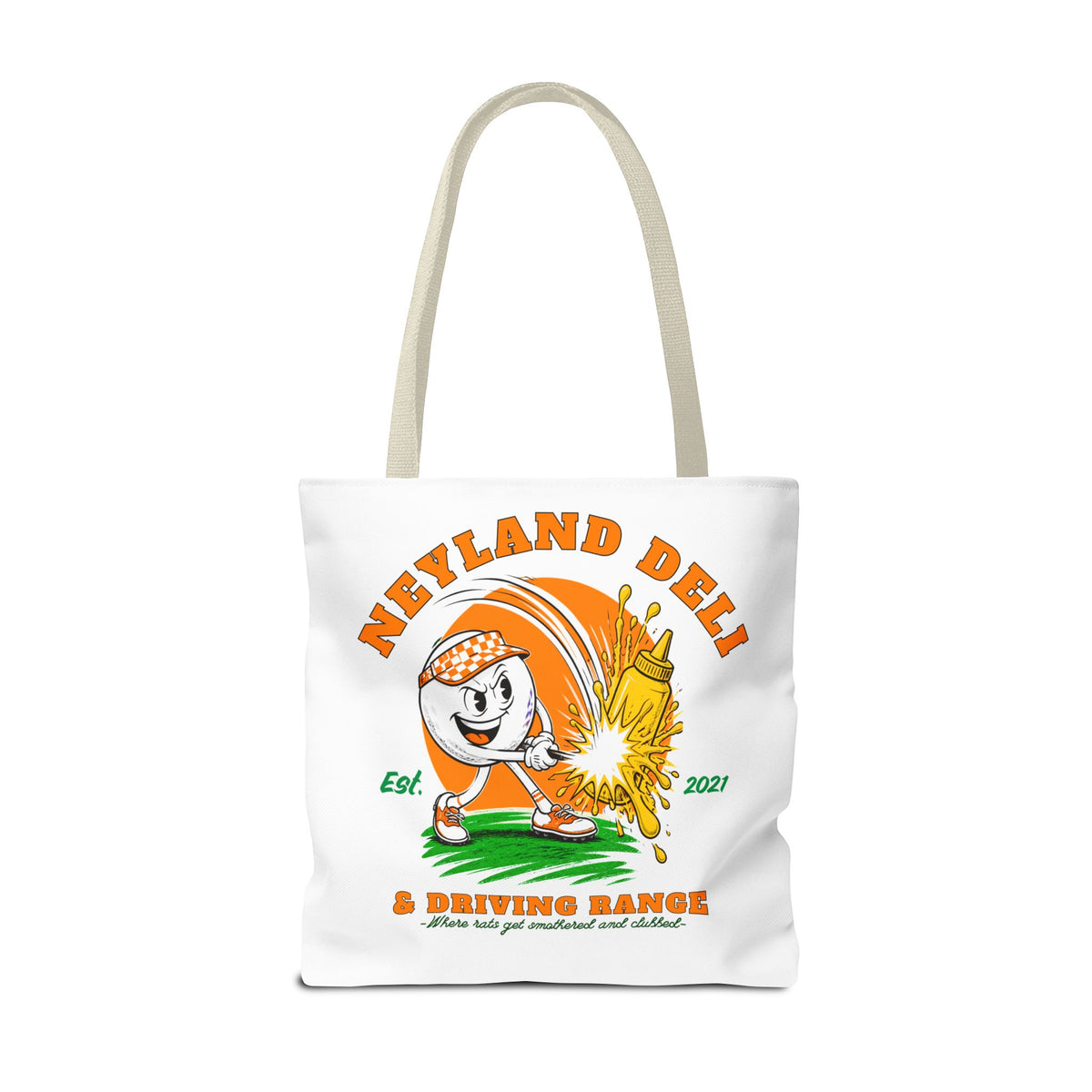 Neyland Deli & Driving Range Tote Bag — funny TN football graphic