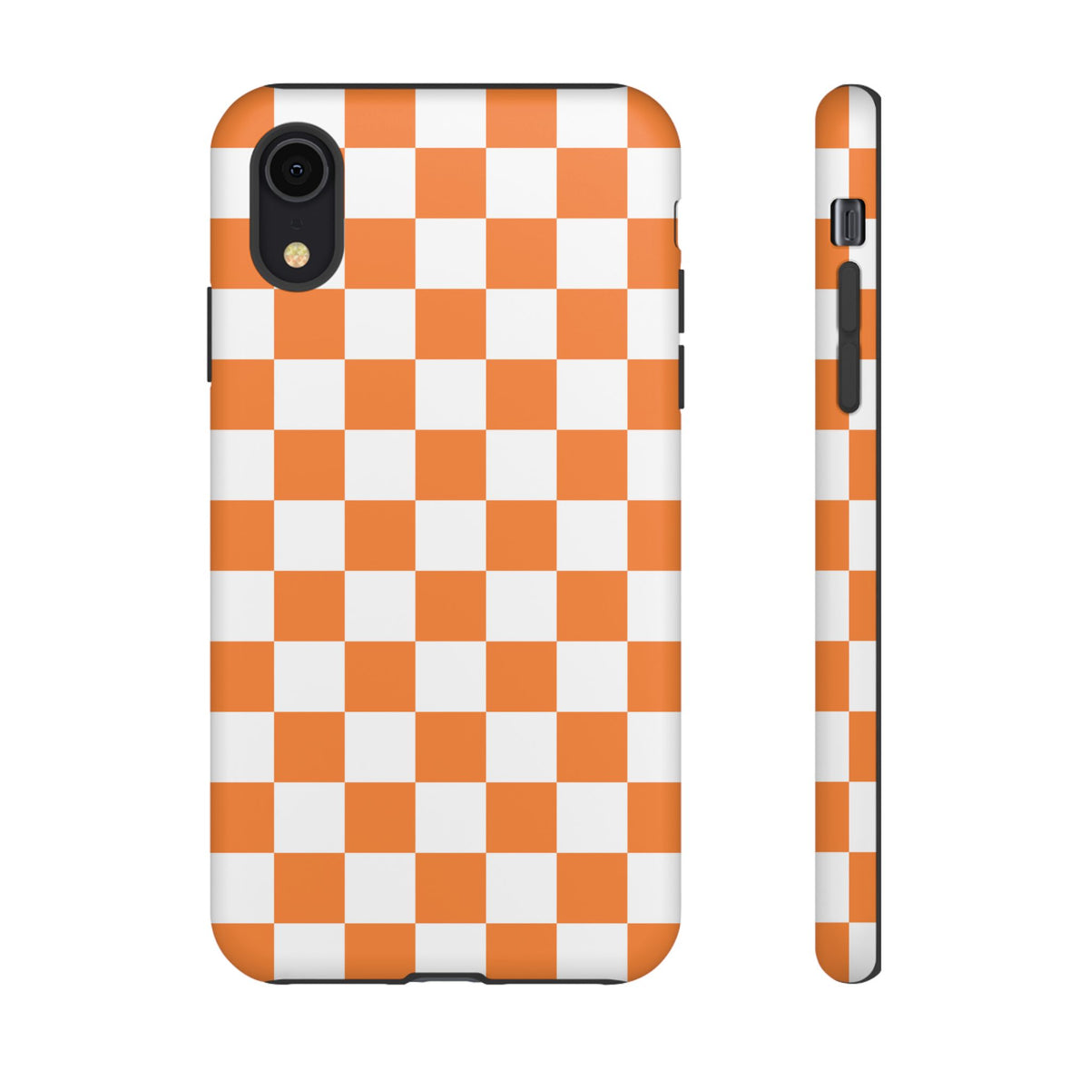 Orange and White Checkerboard Phone Case | Tough Case