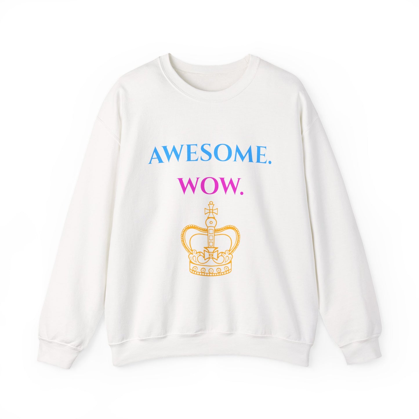 Hamilton-Inspired "Awesome. Wow." Crewneck Sweatshirt — Broadway Lyrics & Doodle Design