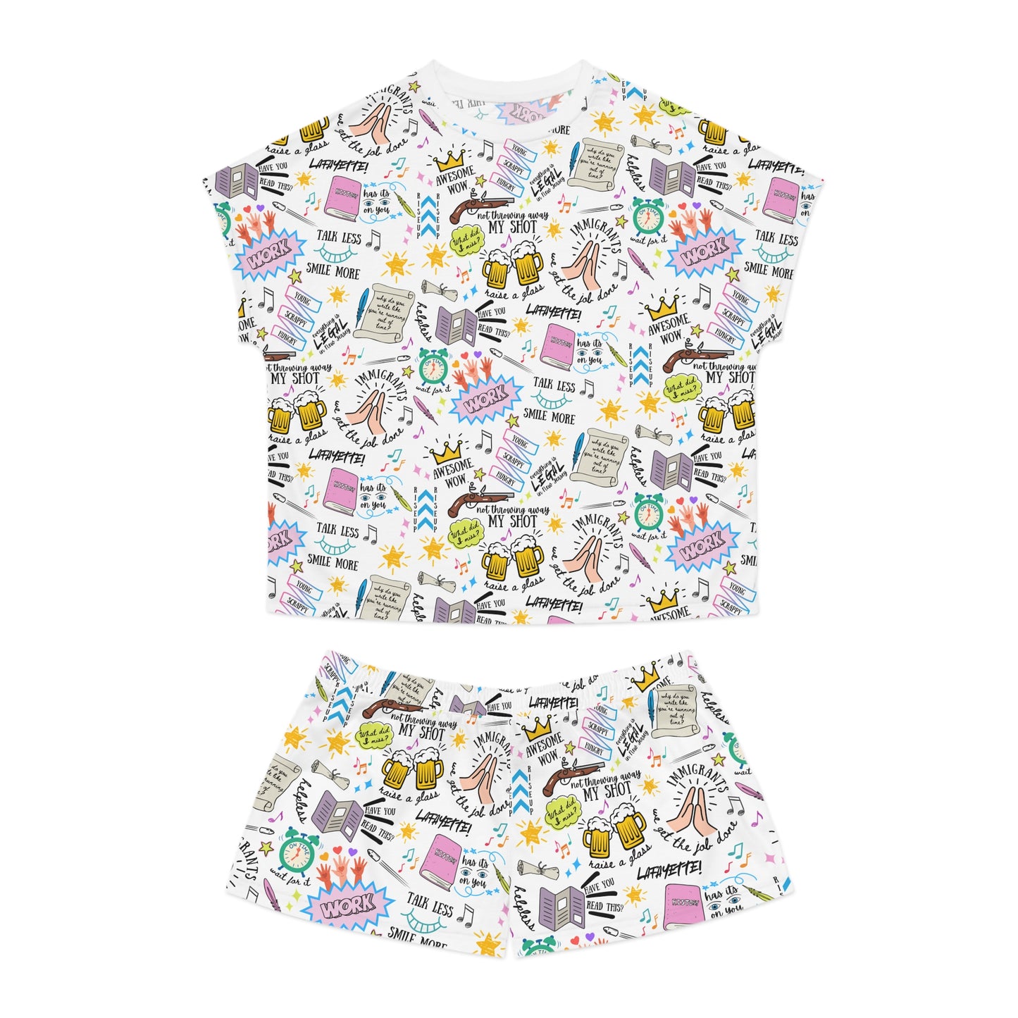 Hamilton-Inspired Women's Short Pajama Set — Doodle Sleepwear